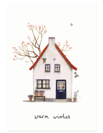 Christmas card | house with berry tree