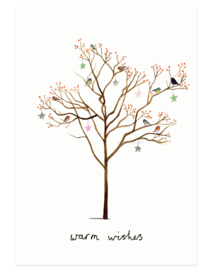Christmas card | tree of birds
