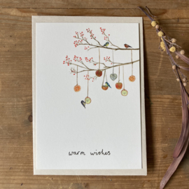 Christmas card | Bird feeding tree