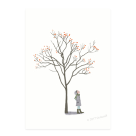mini print | Tree with berries