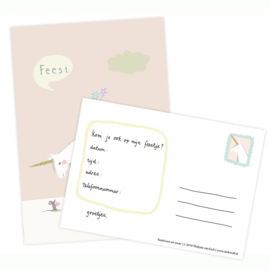 Party invitation | unicorn and mouse