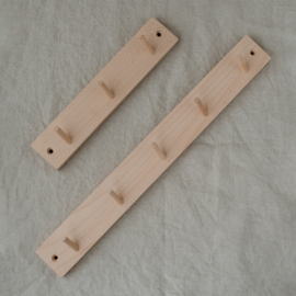 Houten wandhaken met kaarthouder - 42 cm