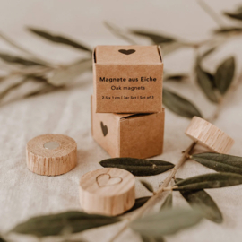 Houten magneet set - hello, love, hartje