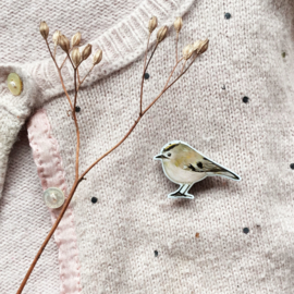 mini broche bird | Goldcrest