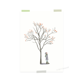 mini print | Tree with berries