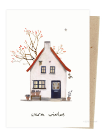 Christmas card | house with berry tree