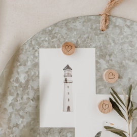 Houten magneet set - hartjes
