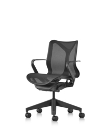 HermanMiller Cosm met lage rug / graphite / vaste armen  * magazijnopruiming *