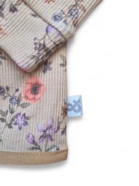 Overslag shirtje Flowers rib Sand 44-62