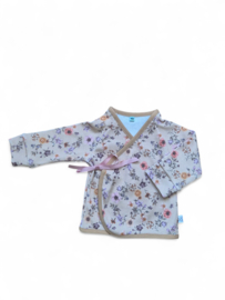 Overslag shirtje Flowers rib Sand 44-62