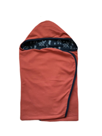 Omslagdoek newborn Dieren zwart-roest