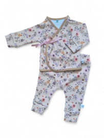 Overslag shirtje Flowers rib Sand 44-62
