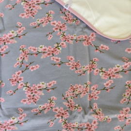 Multi deken Bloemen Grijs-off white