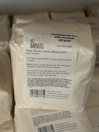 Frambozencakemix met witte chocolade 400 gram