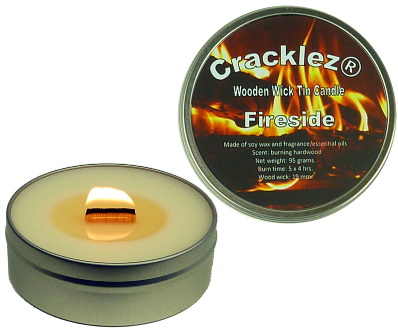 Cracklez Crackling Scented Wooden Wick Tin Candle Fireside Hard Wood Fire Scent Uncolored All Scents Cracklez Crackling Scented Candles With A Wick Of Wood