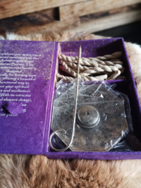 Touw Wierook en Silver Plated Houder Set - Ashtamangala