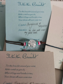 Intention Bracelet Bergkristal en Turquoise