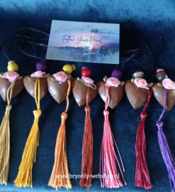Hart hanger en tassel & kaartje