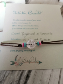 Intention Bracelet Bergkristal en Turquoise