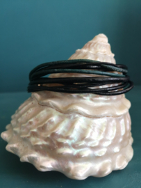 Leather wrap Blackish Green