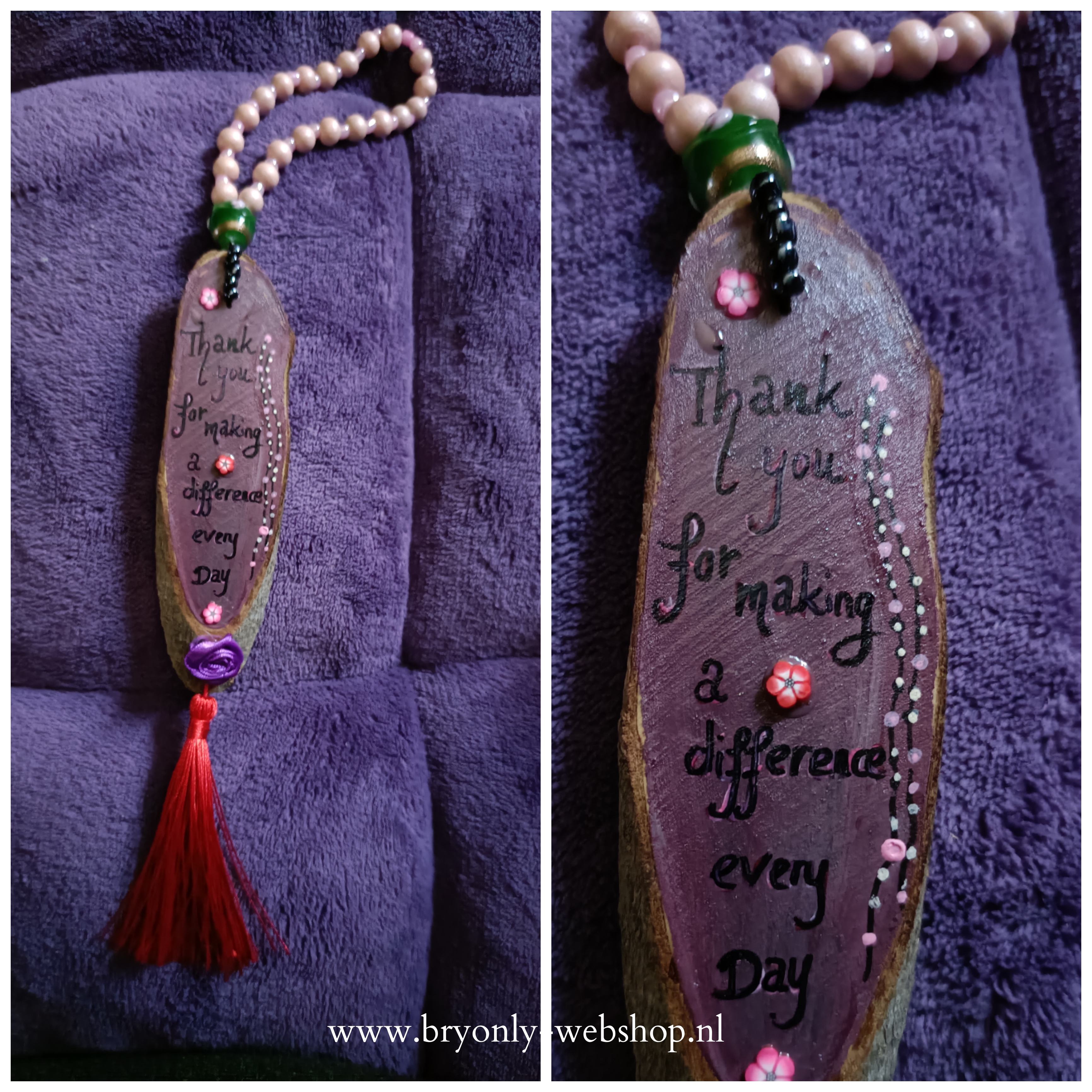 Achteruitkijkspiegel hanger Thank you for making a difference every dayy