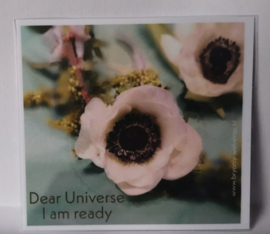 Affirmatiekaartje en engeltje Dear Universe I am ready