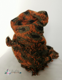 Zachte sjaal met  dierenprint| oranje