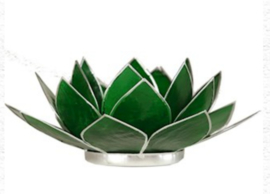 Lotus waxinelichthouder groen | zilver| 4e chakra