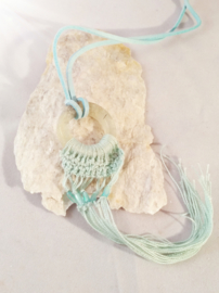 Edelsteen macrame ketting