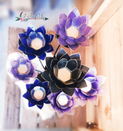 Purple Gaze Lotus Boom  7 capiz waxinelicht houders