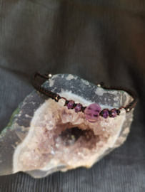 Verstelbare Macramé armband | Danu | Amethist