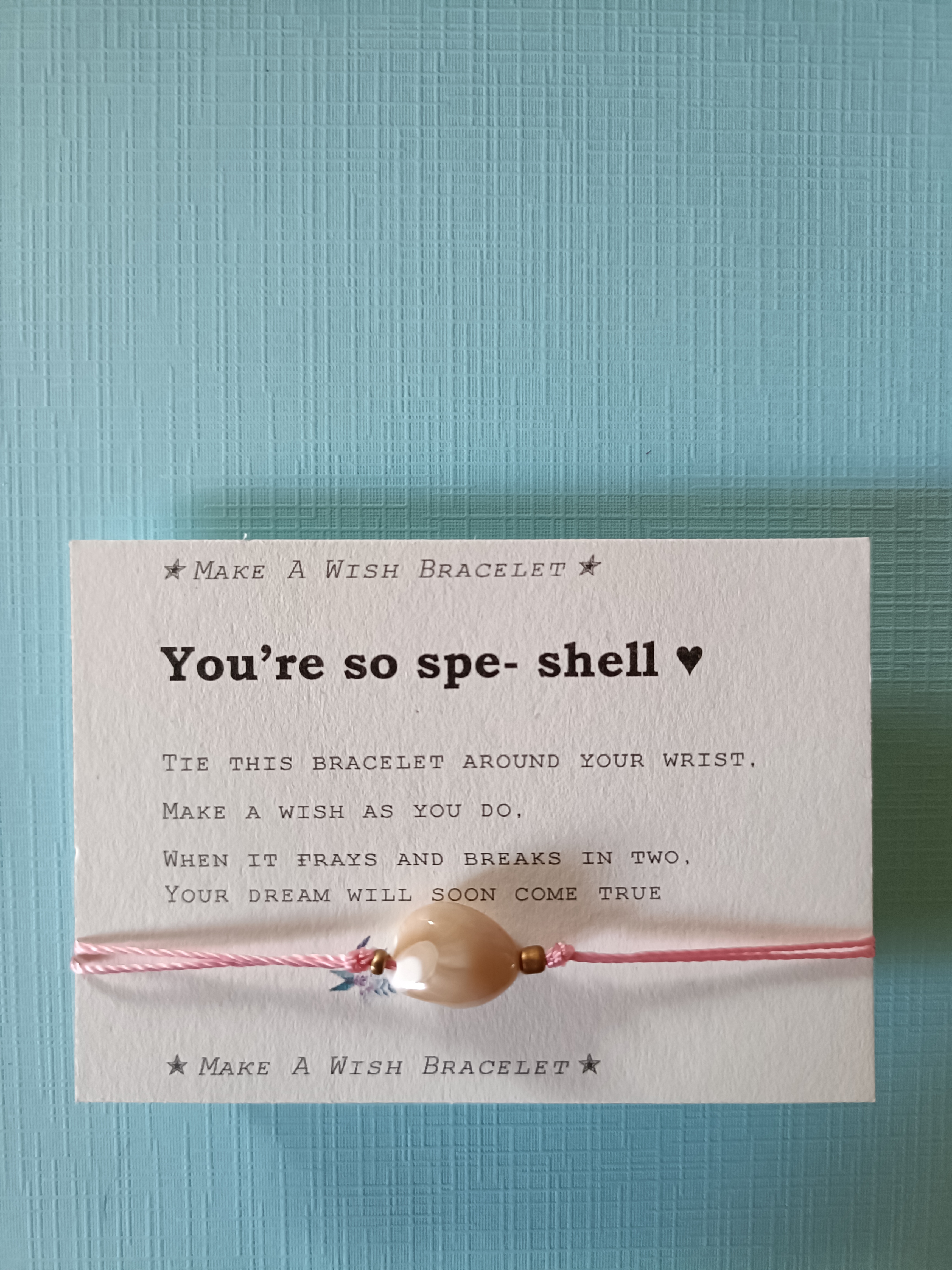 Verstelbare Make A Wish Bracelet spe-Shell | Juf en meester