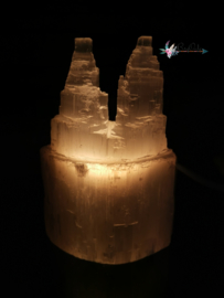 Ruwe Satijn Spaat Kathedralen lamp (beter bekend als Seleniet)