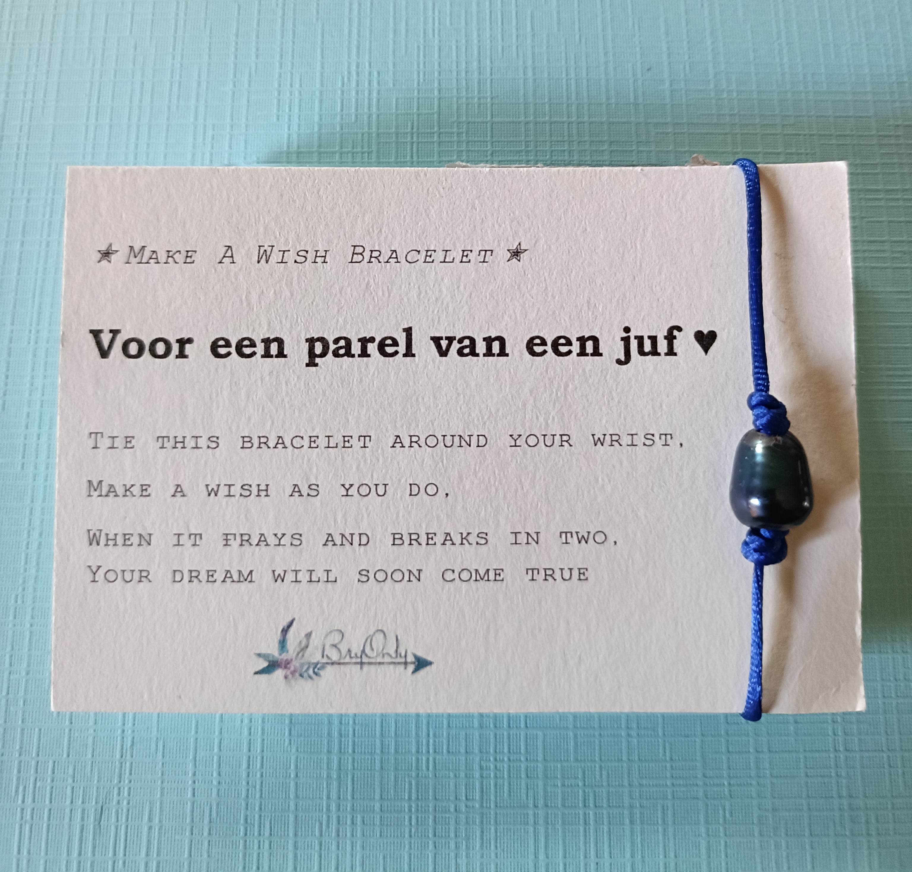 Verstelbare Make A Wish Bracelet PAREL | Juf en meester