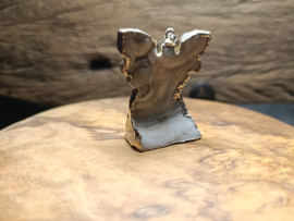 Chalcedoon Engel hanger met zilverkleurige rand