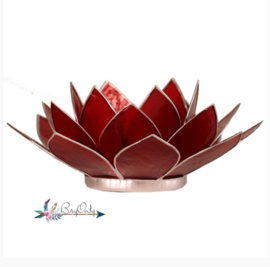 Lotus waxinelichthouder  rood | gouden randjes| 1e chakra