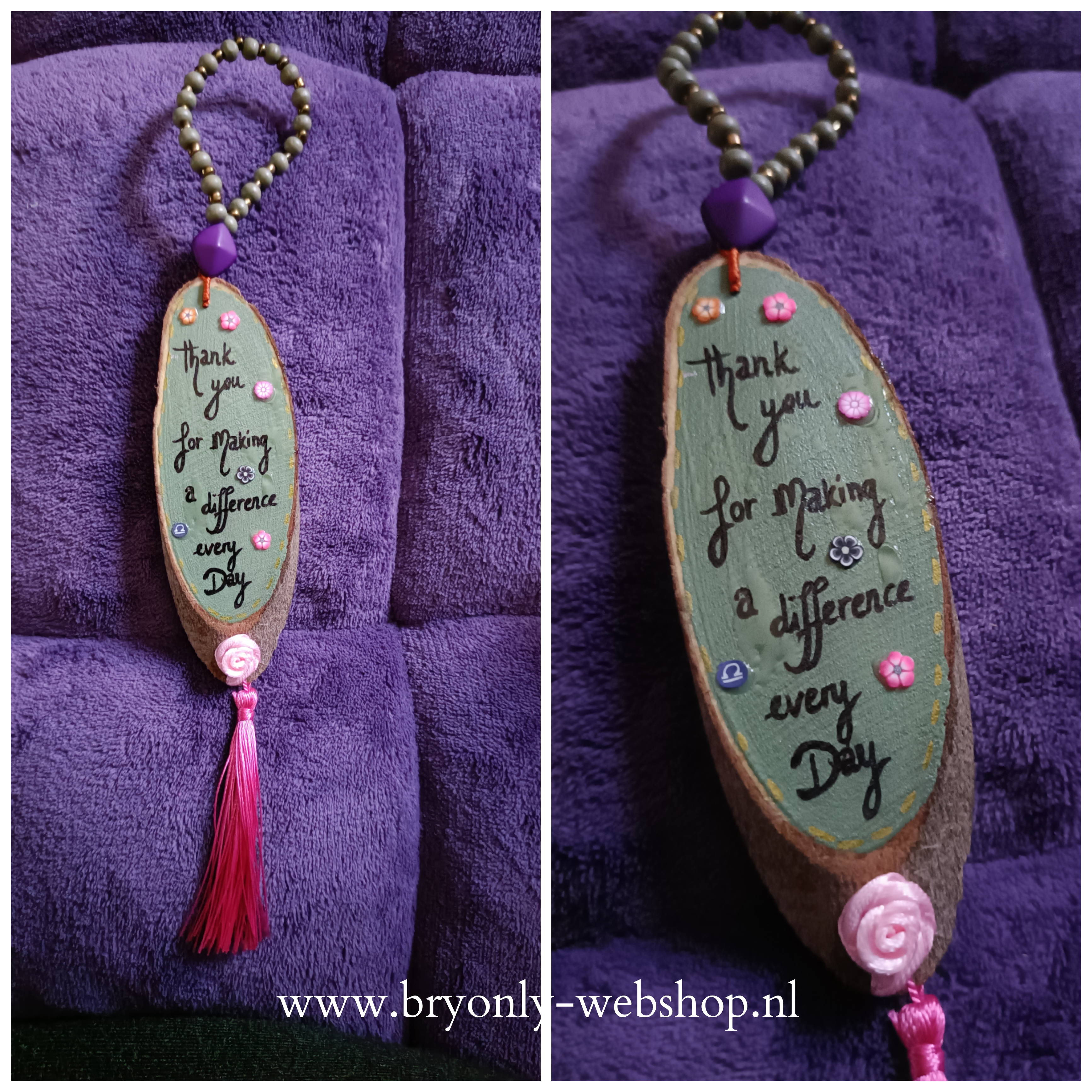 Achteruitkijkspiegel hanger Thank you for making a difference every day