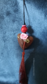 Hart hanger en tassel & kaartje