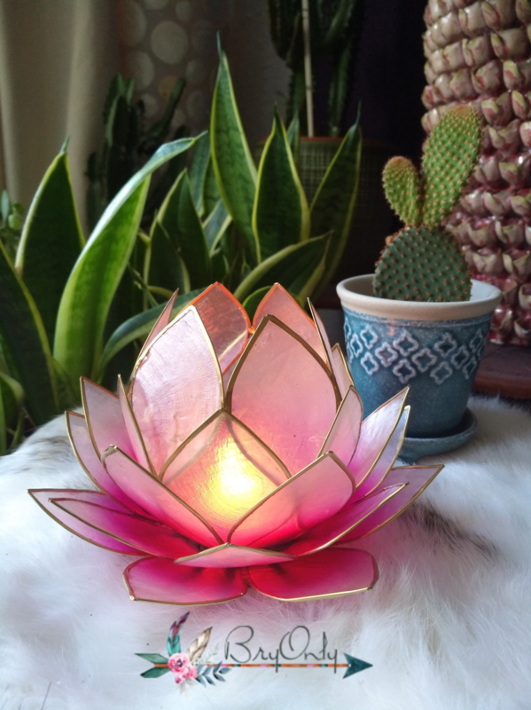 Lotus Waxinelichthouder roze | Licht roze groot