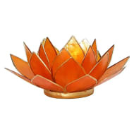 Lotus waxinelichthouder oranje |gouden rand| 2e chakra