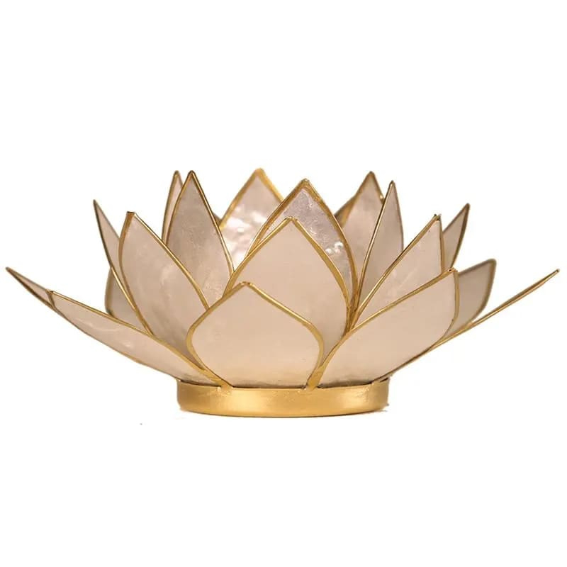 Lotus waxinelichthouder parelmoer | goud|