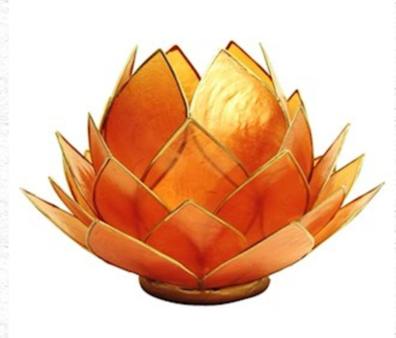 Lotus Waxinelichthouder Oranje |Oranje groot