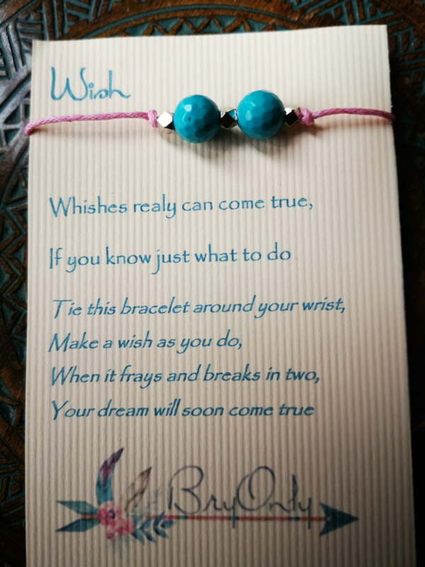 Verstelbare Wish bracelet Turquoise