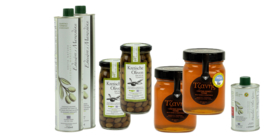 Olijfolie Super Extra Vierge 2 x 750 ml (blik of glas) + 2 potten Koroneiki olijven + 2 x 450gram wilde tijmhoning, gratis verzending en gratis 250ml olijfolie