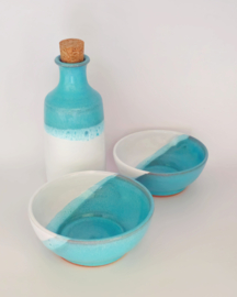 Aanbieding Keramiek fles met schaaltjes
