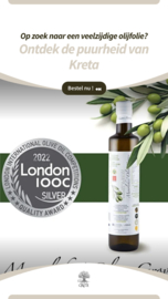 Olijfolie Super Extra Vierge 3 x 500 ml (blik of glas) + 3 x 450gram wilde tijmhoning, gratis verzending en gratis 250ml olijfolie