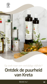 Olijfolie Super Extra Vierge 3 x 500 ml (blik of glas) + 3 x 450gram wilde tijmhoning, gratis verzending en gratis 250ml olijfolie