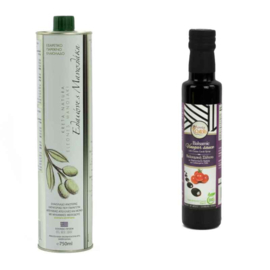 Combinatie Olijfolie Manolakis 750 ml en 250 ml Balsamico