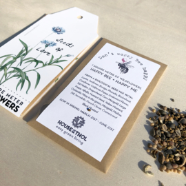Seeds of Love: one square meter of wildflowers in a gift tag