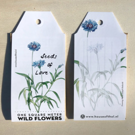 Seeds of Love: one square meter of wildflowers in a gift tag